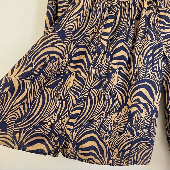Banana Republic Zebra Print‎ Linen Relaxed Button Down Shirt Size Small - Picture 5 of 7